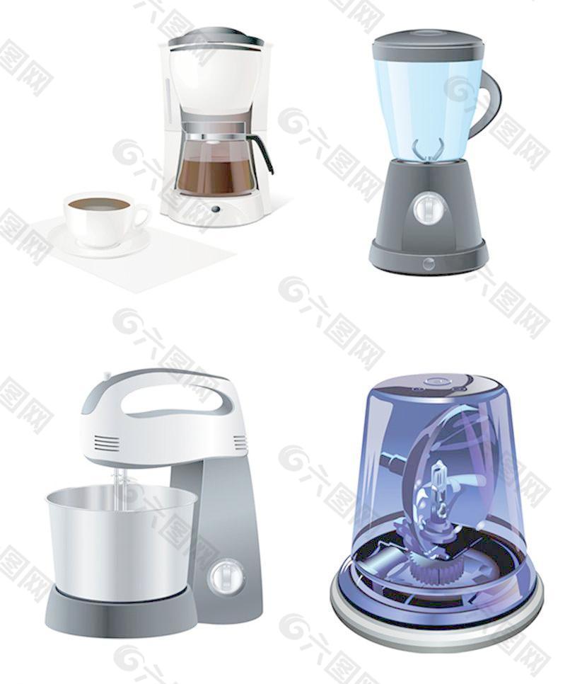 豆浆机咖啡机矢量素材图片