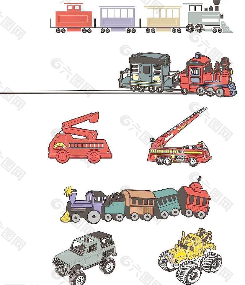 火车 消防车 越野车 儿童玩具车 电车图片
