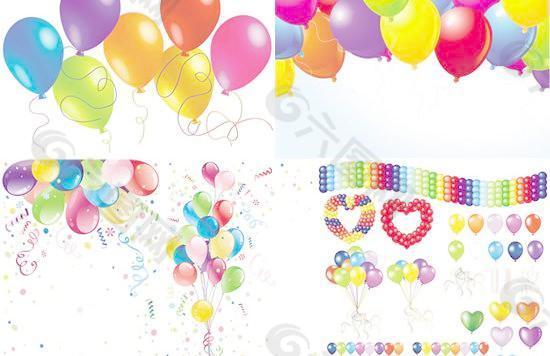 节庆设计彩色气球EPS矢量素材