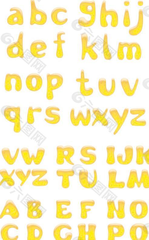 立体金色英文字母矢量素材