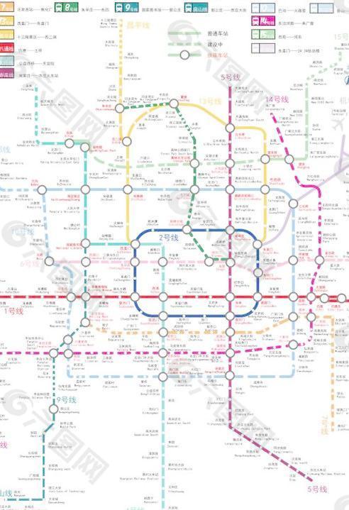北京地铁线路规划设计矢量素材