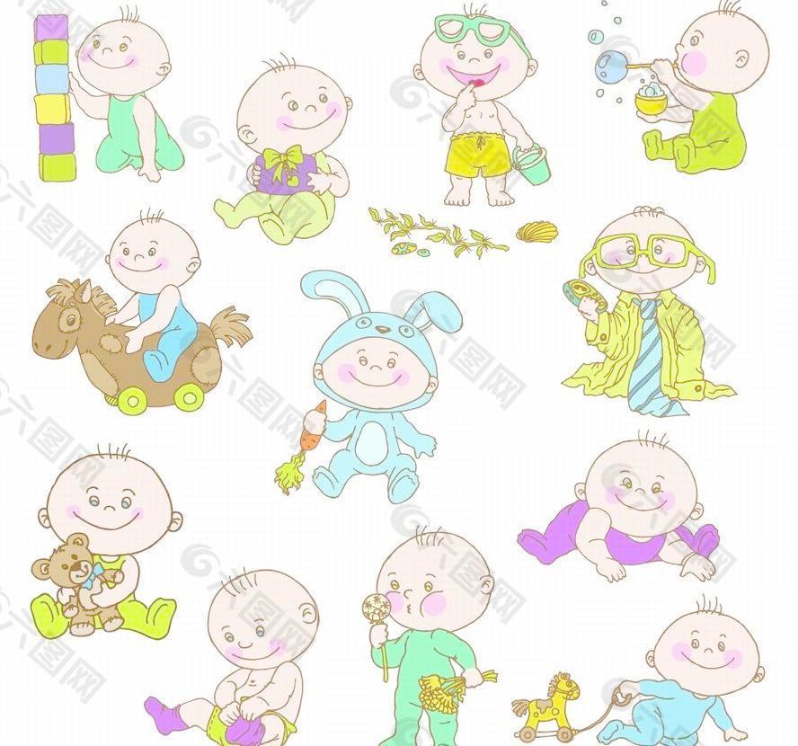 快乐卡通儿童孩子 婴儿宝宝表情图片