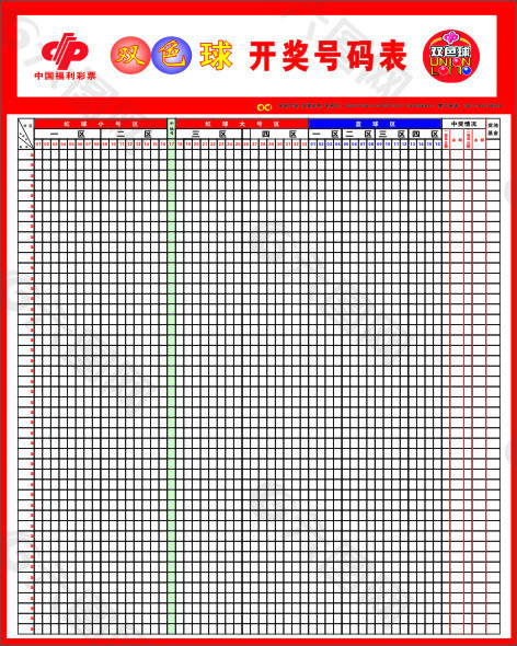 双色球开奖号码表