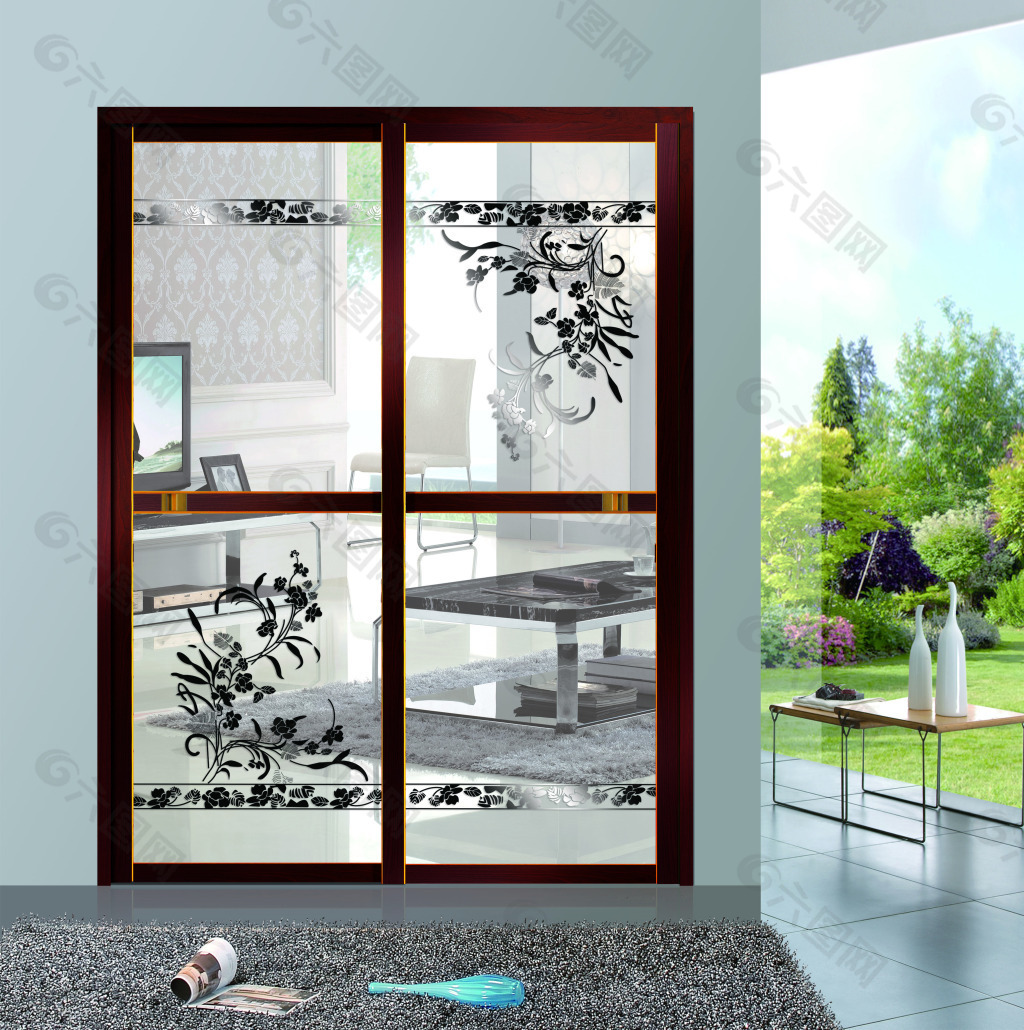 2020年新款黑色窄框门玻璃门厨房推拉门卫生间玻璃移门非标定制-阿里巴巴