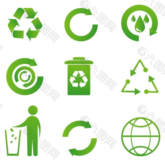 回收循环环保矢量图