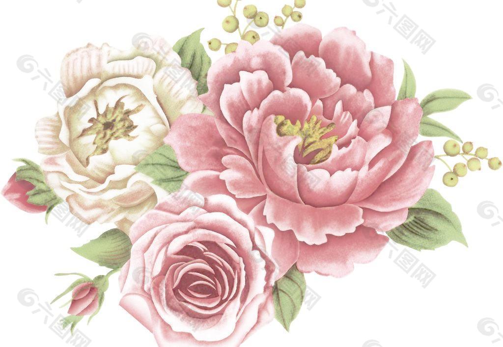 粉玫瑰(通道分层)图片