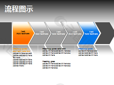 单向箭头流程图示PPT模板