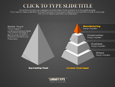 金字塔形锥形图示PPT素材