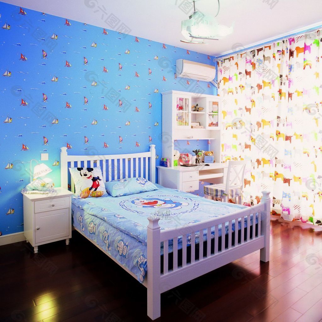 30款蓝色系列儿童房装修效果图 - 蓝色系列-上海装潢网