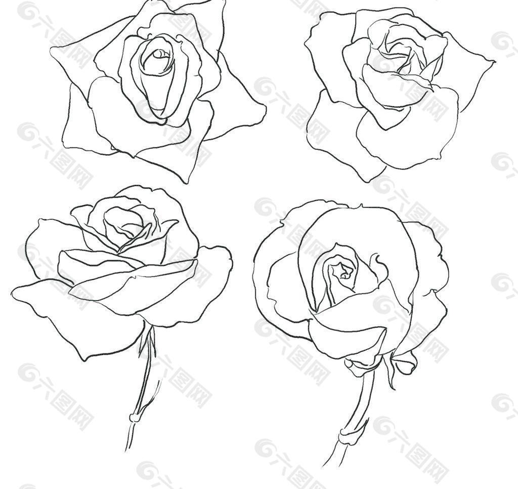 禅绕画玫瑰花的画法图片