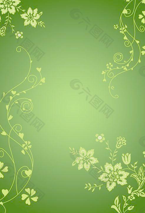 清新绿色花纹设计PSD分层素