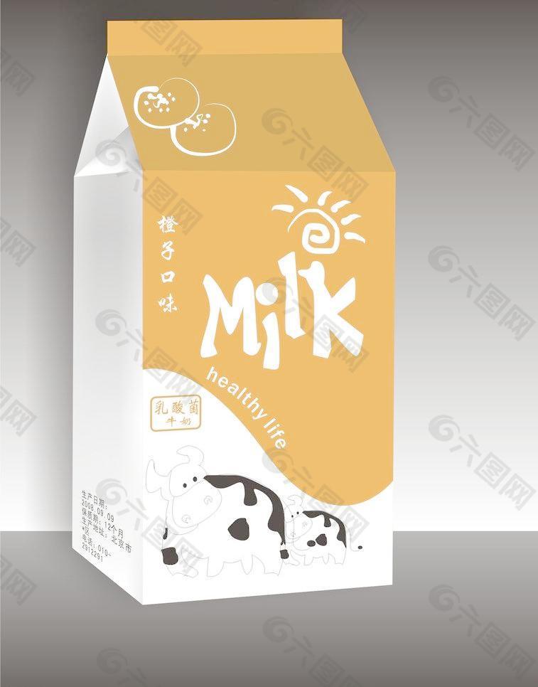 牛奶盒子包装 (效果图)图片