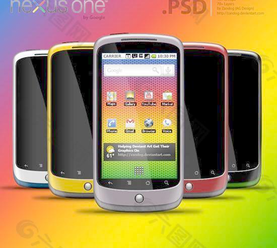 炫彩智能手机PSD设计素材