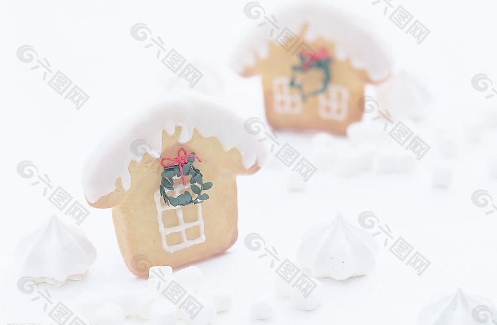 圣诞节的牛奶饼干小屋造形图片