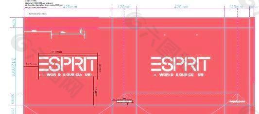 esprit 手提袋展开图 尺寸图片