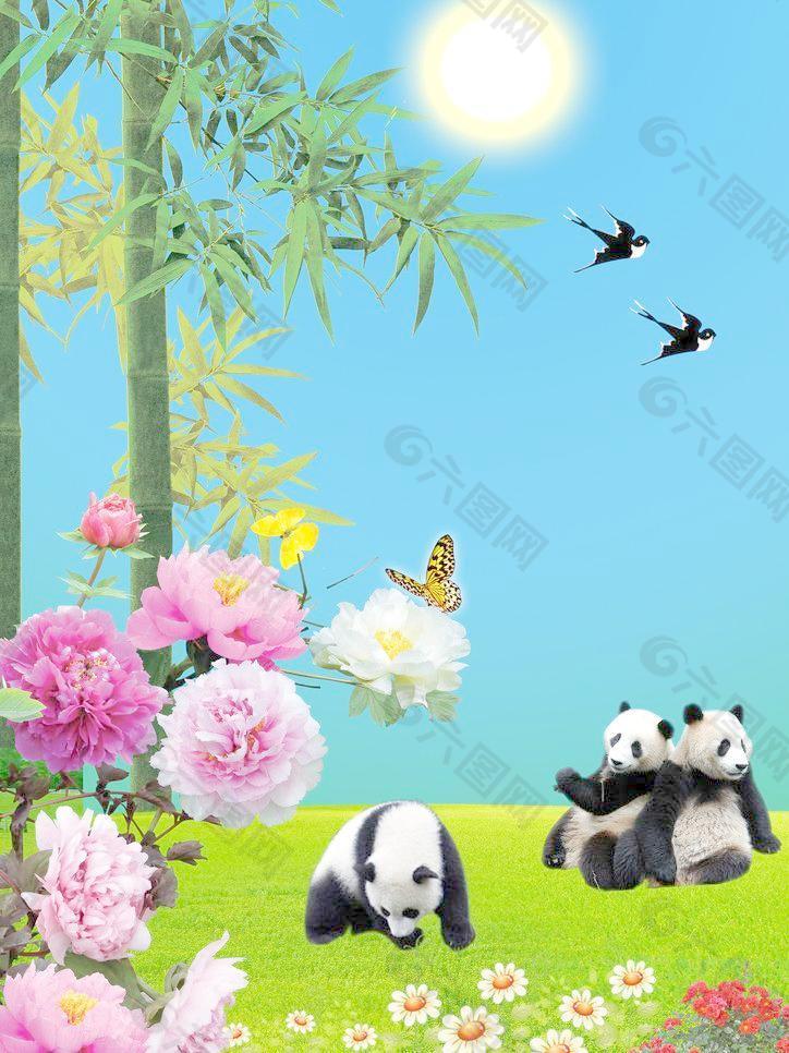 熊猫 竹子图片