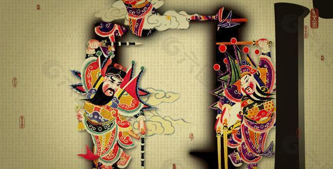 门神中国传统文化PSD分层模板
