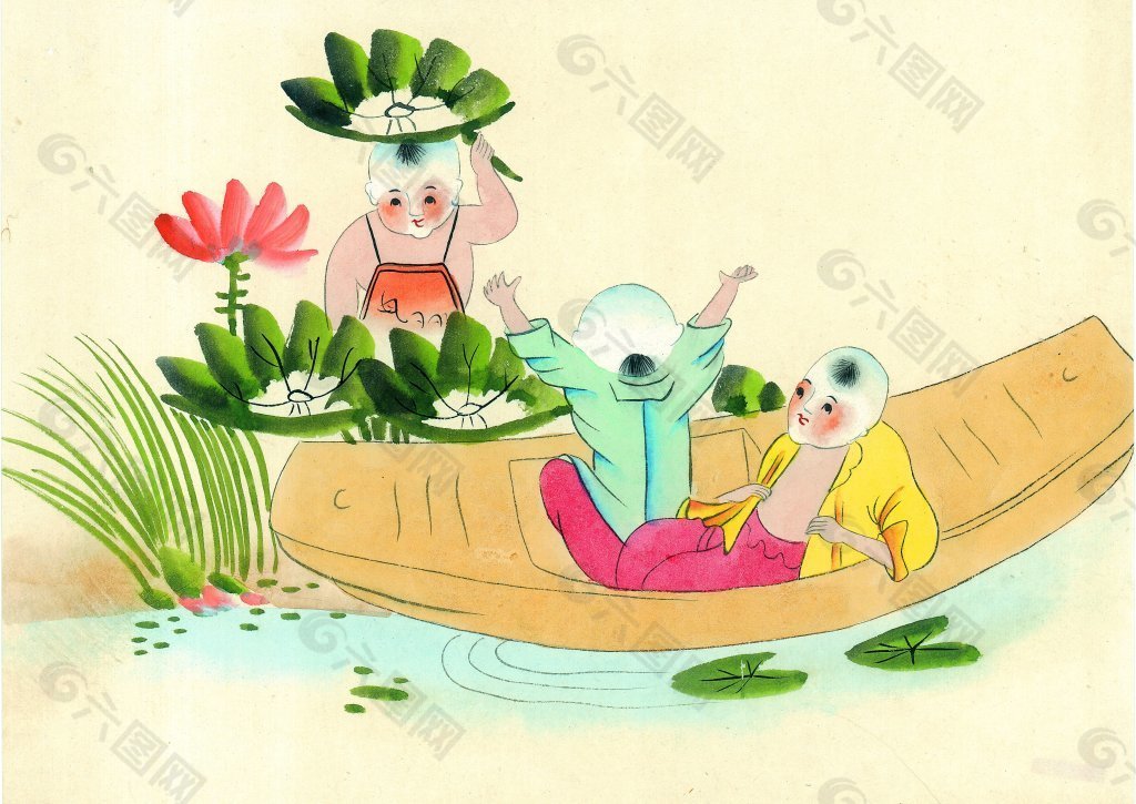 儿童乘船