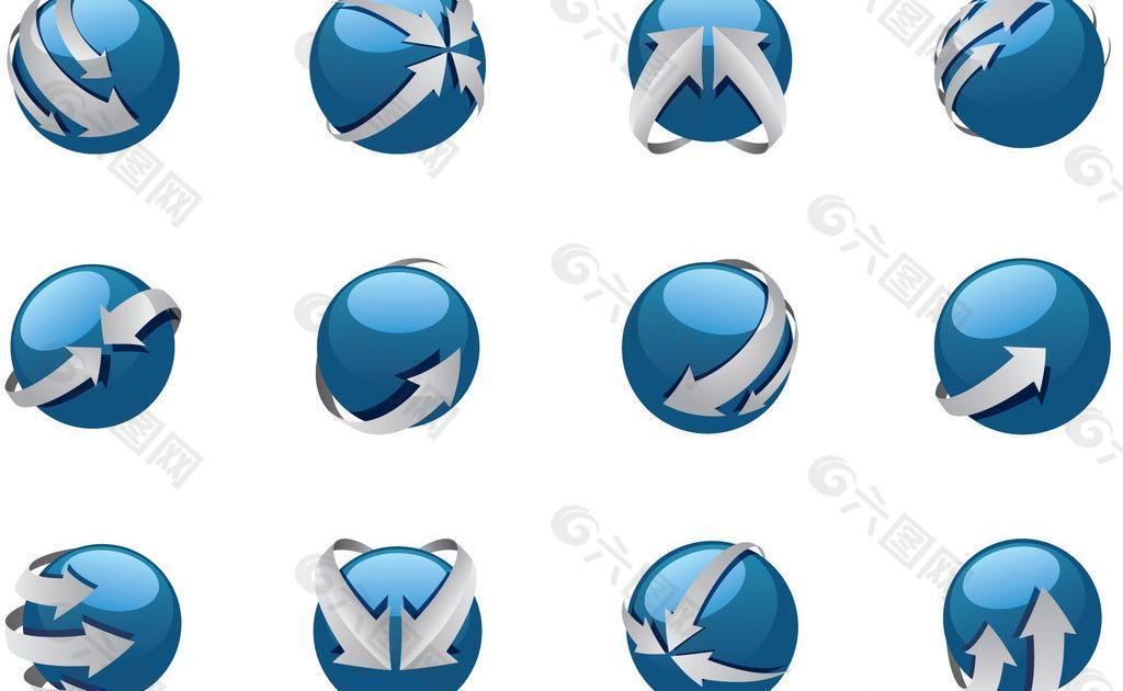 3d球体企业logo标志设计图片