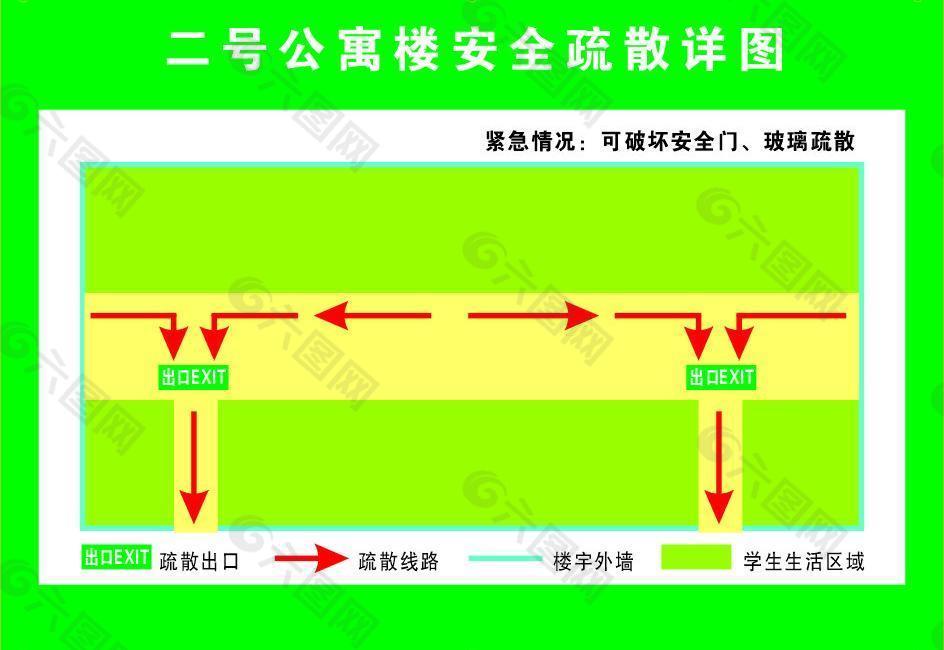 消防疏散图图片