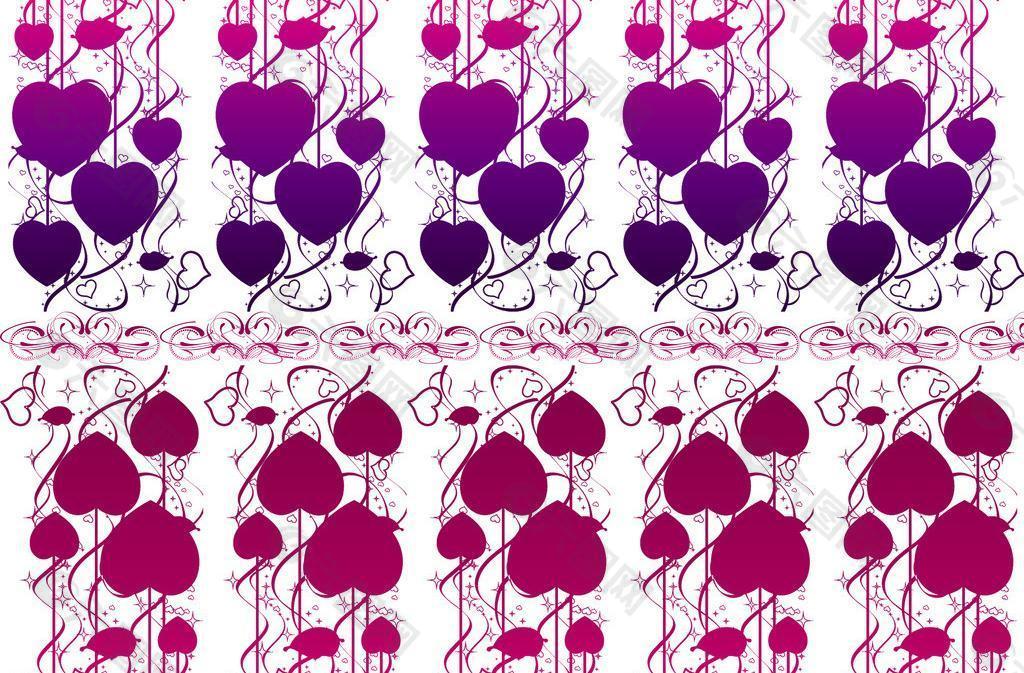 心型花纹紫红图片
