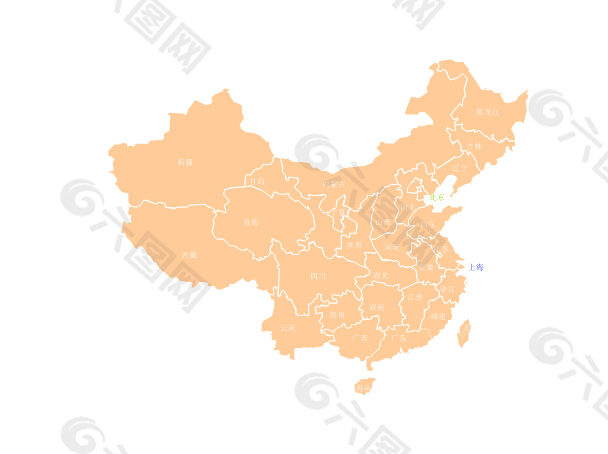 可编辑的中国地图PPT素材