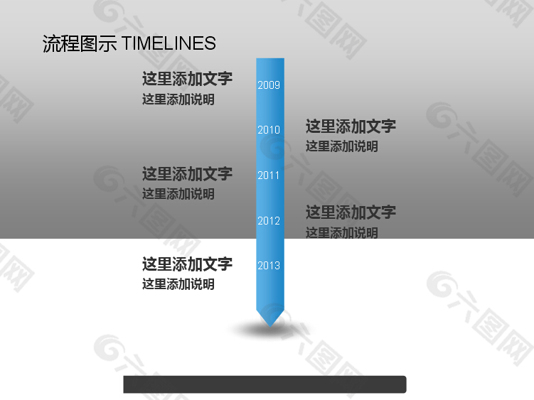 由上及下流程展示PPT图表