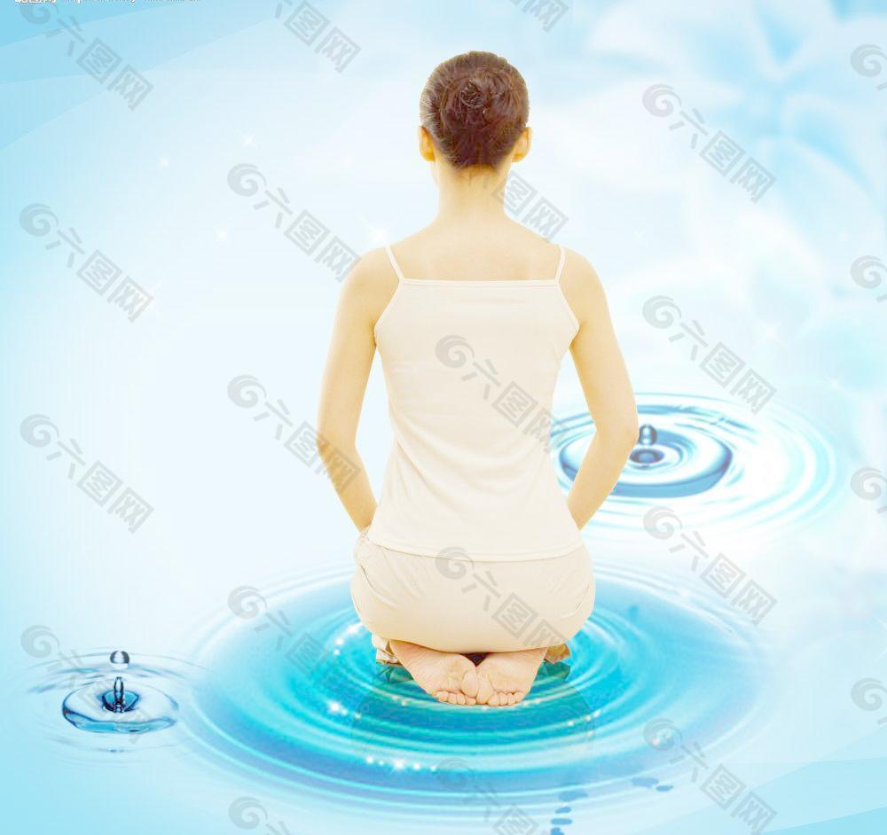 水滴 梦幻背景 女性图片