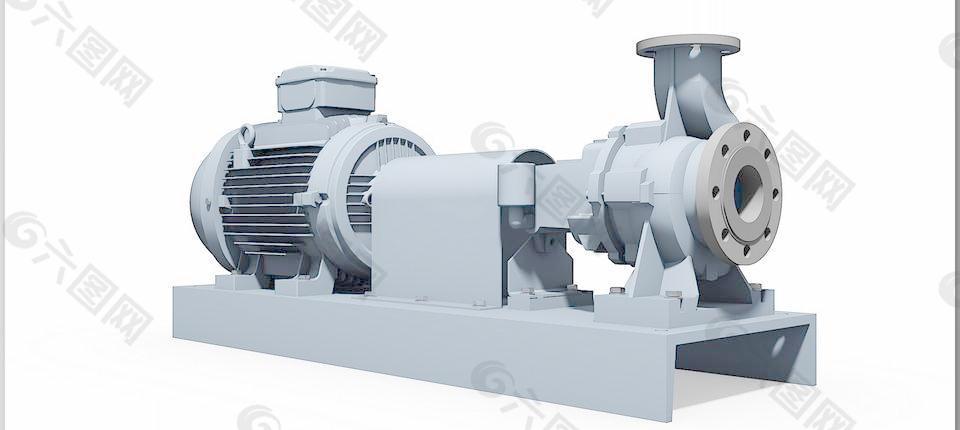工业泵的三维ksb-spx etanorm 65-40-250 - 1.8电机