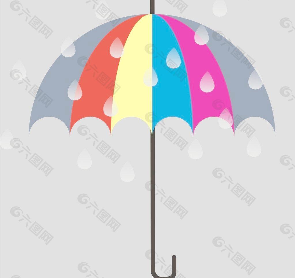 矢量小水滴伞图片