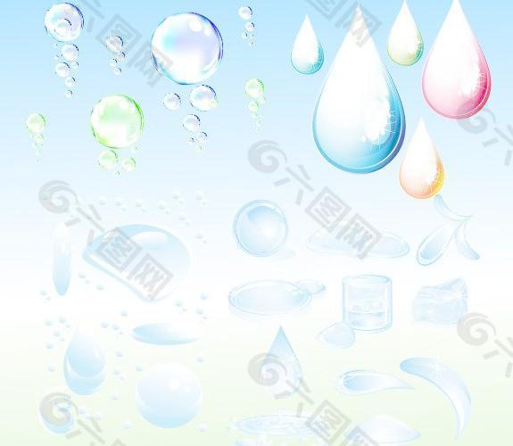 水珠水泡水滴矢量素材图片