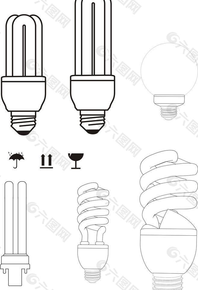 節能燈手繪圖圖片