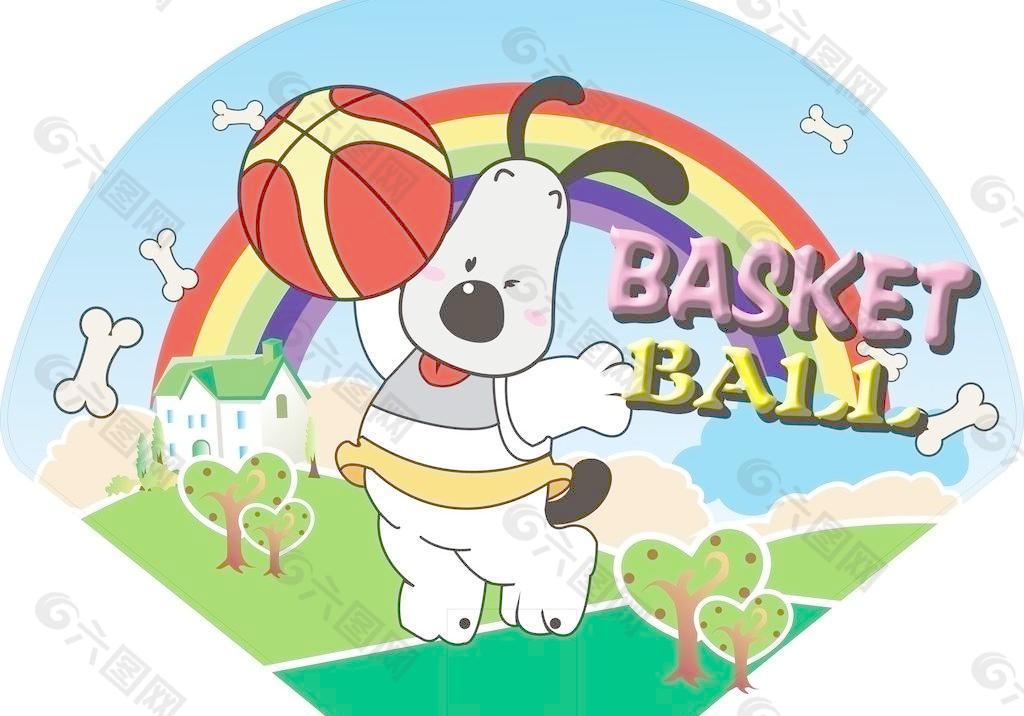 狗狗篮球板图片