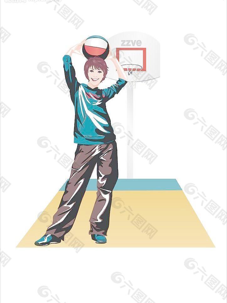 篮球男生矢量图片