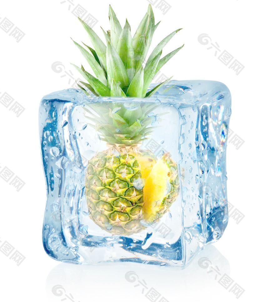 冰中菠萝图片