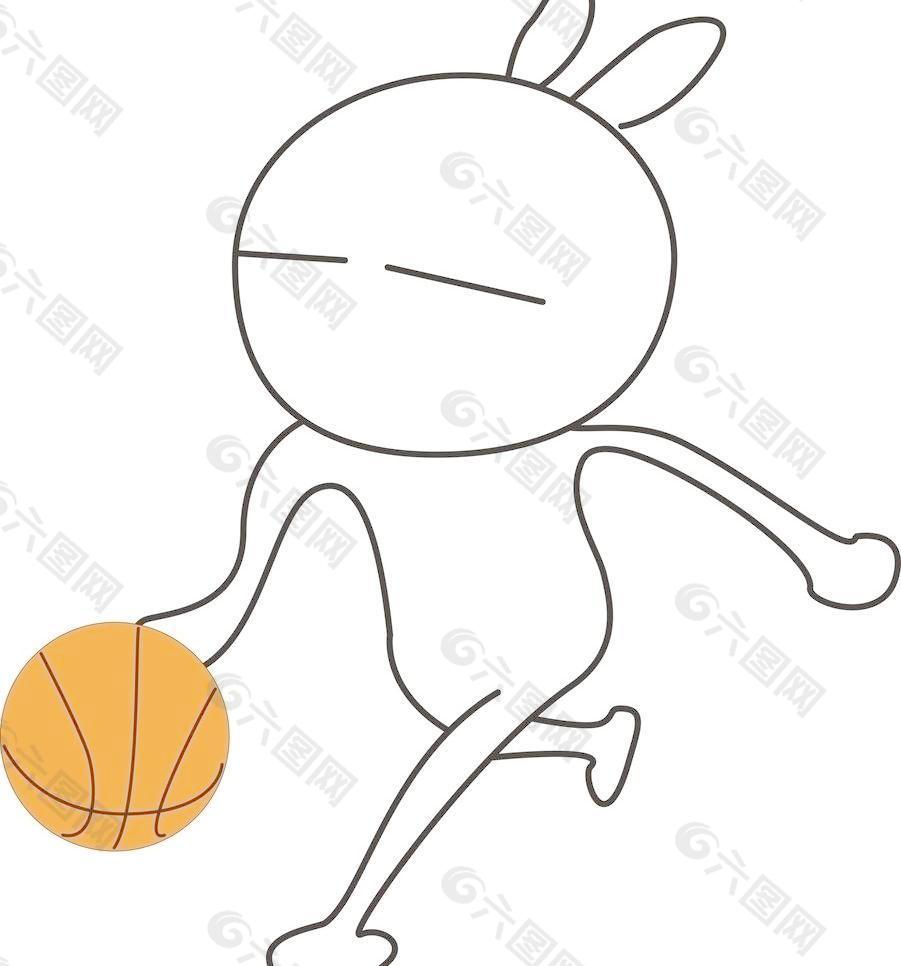 兔斯基打篮球图片图片