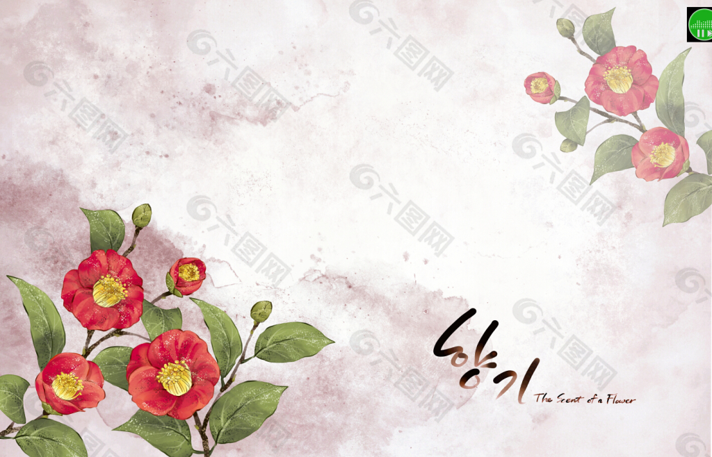 韩式水彩花卉设计元素1