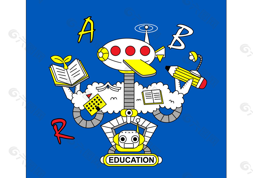 儿童读书机器人模型
