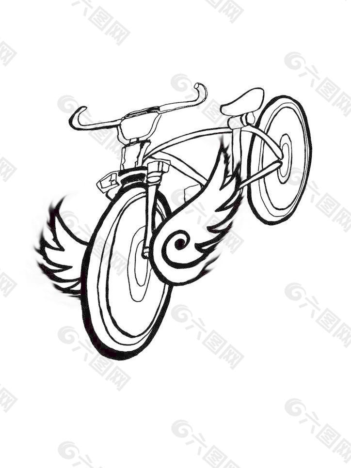 长翅膀的自行车怎么画图片