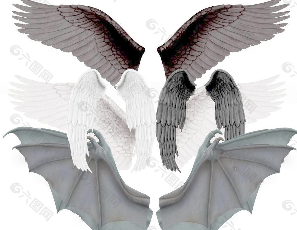天使恶魔翅膀素材合集图片