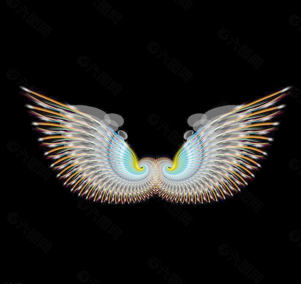 绚丽的透明光束翅膀图片