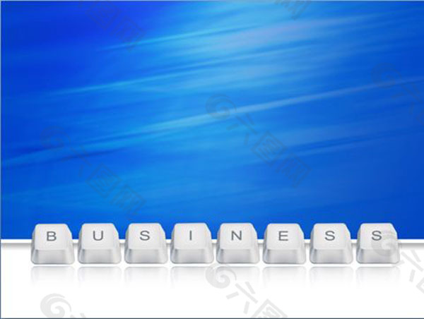 白色键盘PPT模板