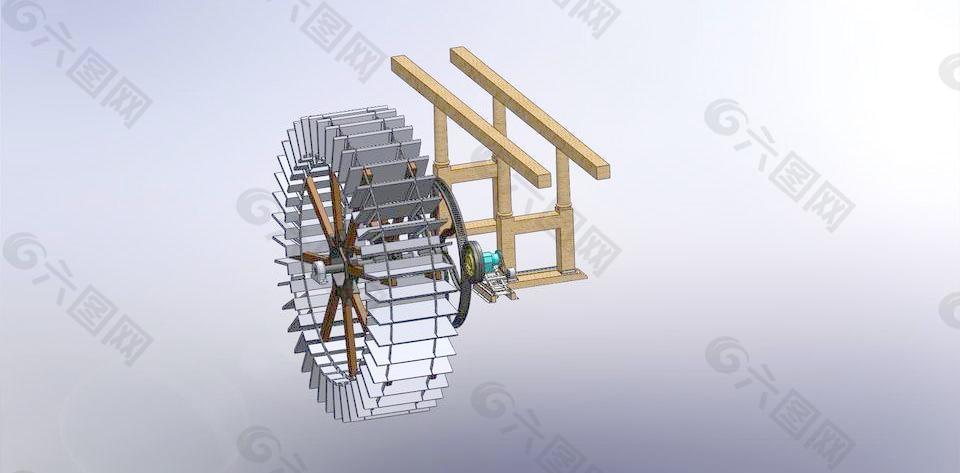 用1kW发电机水车