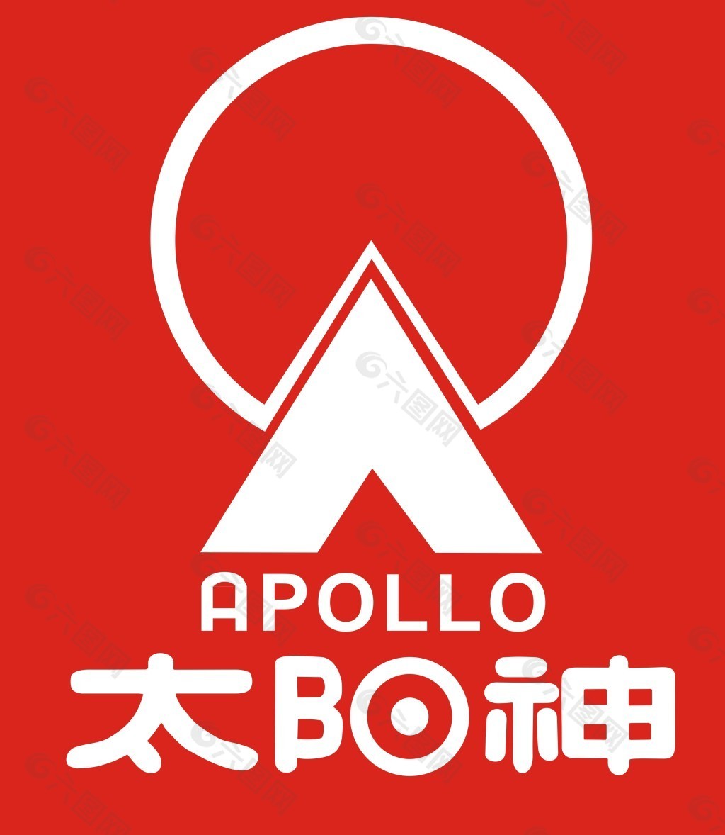 白色红底太阳神标志 logo
