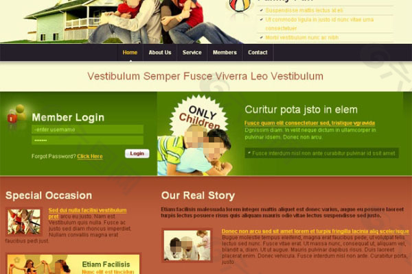 和谐家庭儿童网站模板
