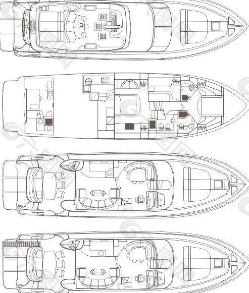 金澳64英尺豪华飞桥游艇平面结构图图片