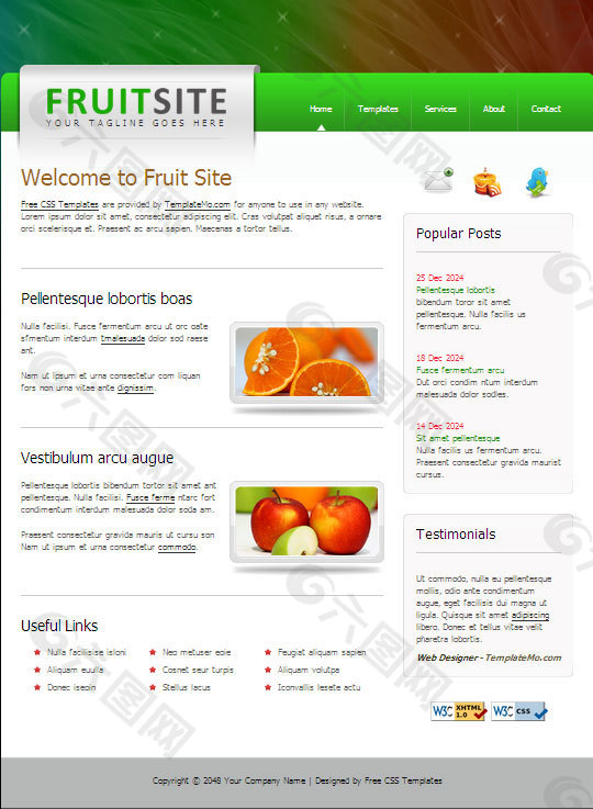 缤纷水果网页模板 CSS