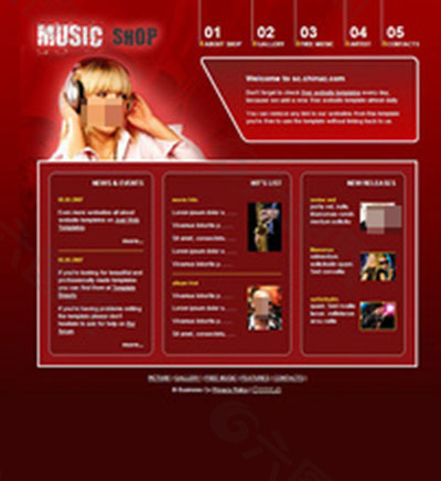 音乐商店网页模板 CSS