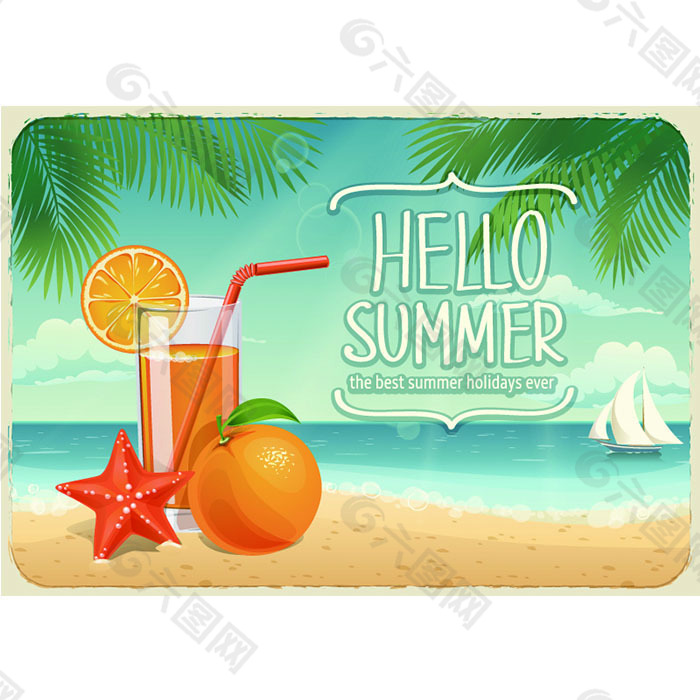 夏日沙滩海报