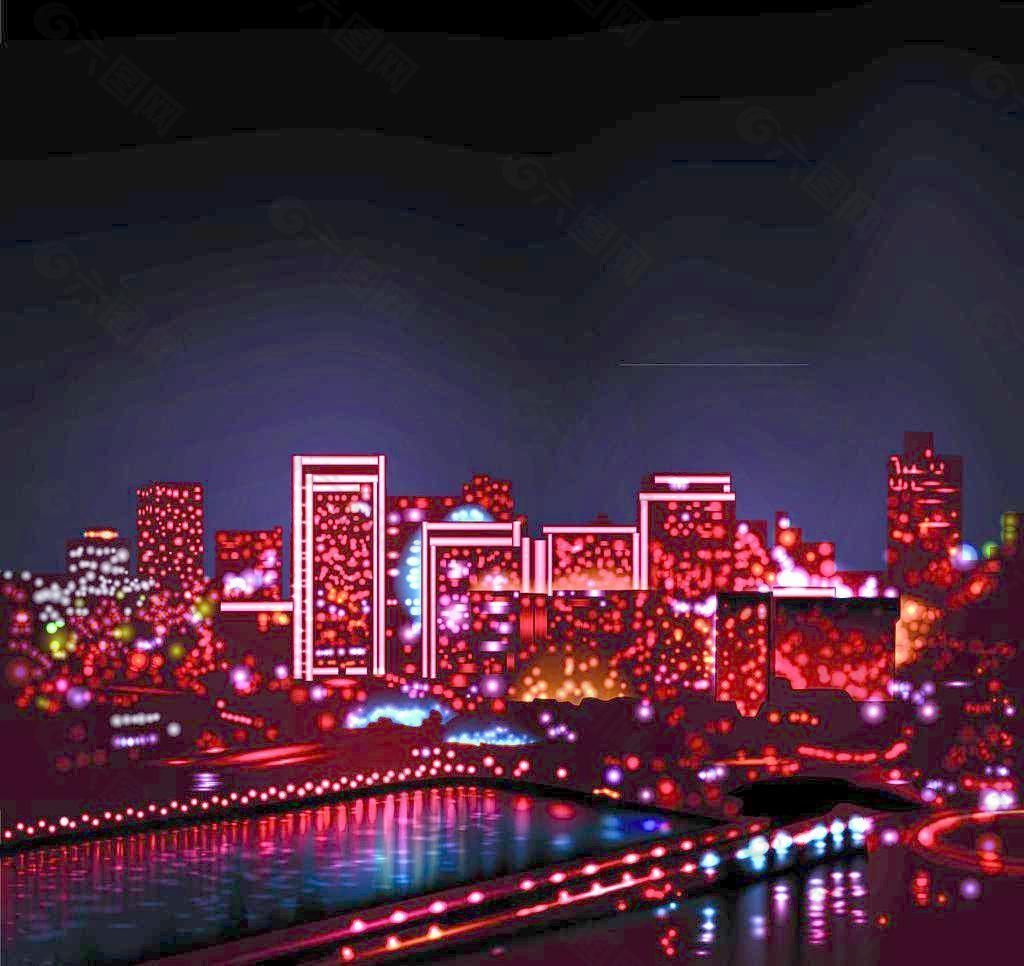 城市夜景 城市灯光图片